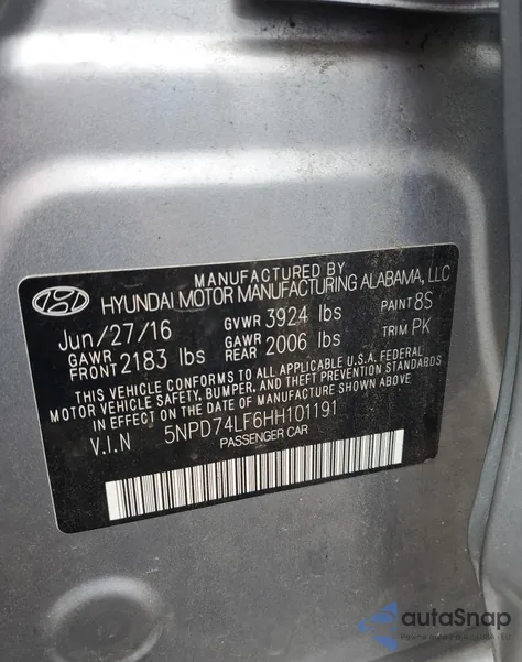 2017 Hyundai Elantra Se из США, поврежденный, VIN 5NPD74LF6HH101191